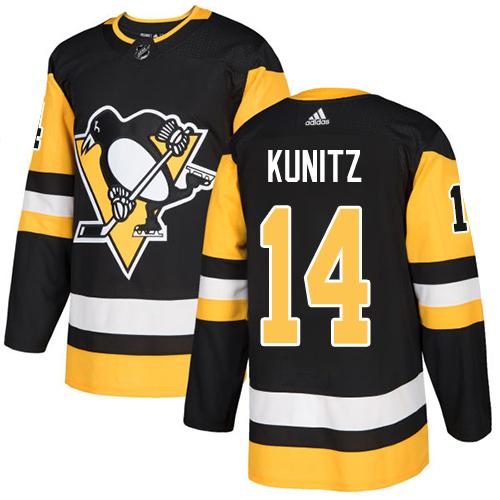 Adidas Penguins #14 Chris Kunitz Black Home Authentic Stitched Youth NHL Jersey - Click Image to Close